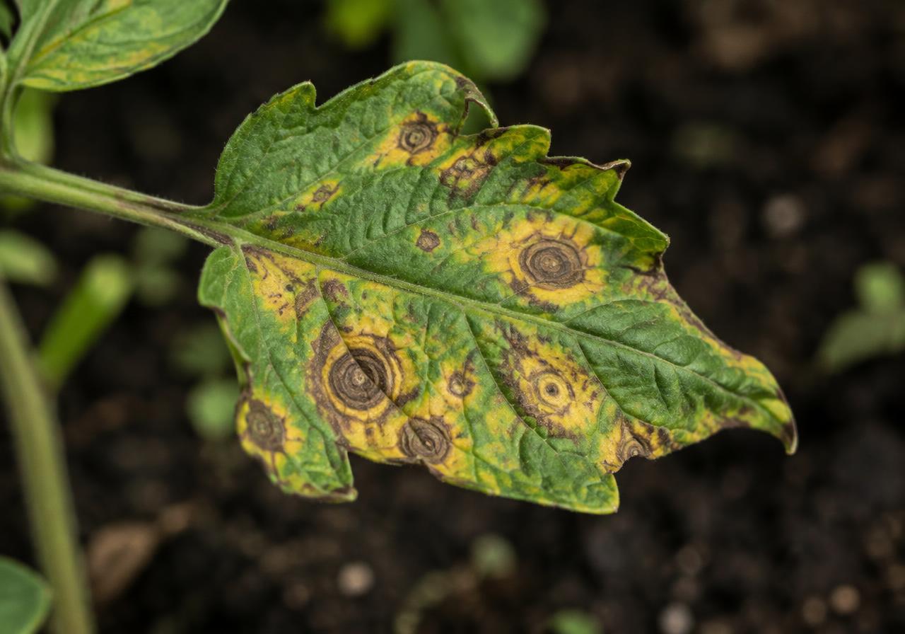 Crop leaf sample under analysis